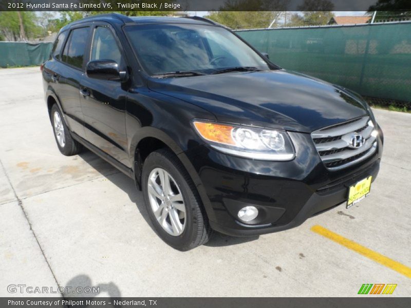 Twilight Black / Beige 2012 Hyundai Santa Fe Limited V6