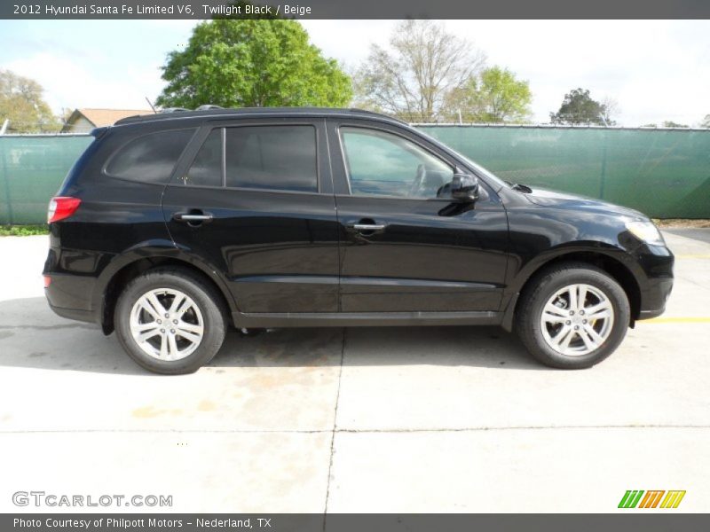 Twilight Black / Beige 2012 Hyundai Santa Fe Limited V6