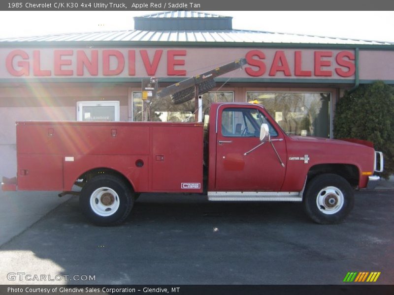 Apple Red / Saddle Tan 1985 Chevrolet C/K K30 4x4 Utlity Truck