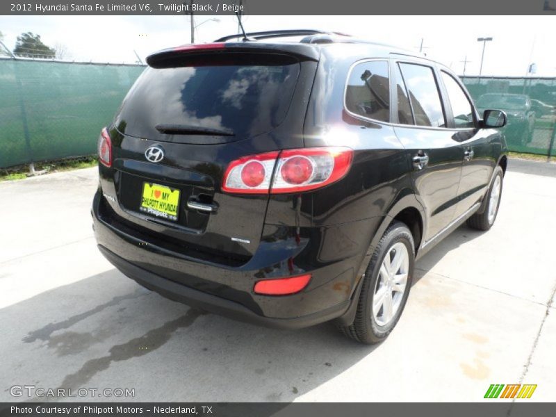 Twilight Black / Beige 2012 Hyundai Santa Fe Limited V6