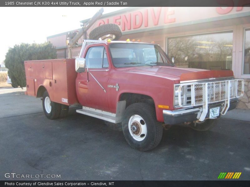 Apple Red / Saddle Tan 1985 Chevrolet C/K K30 4x4 Utlity Truck