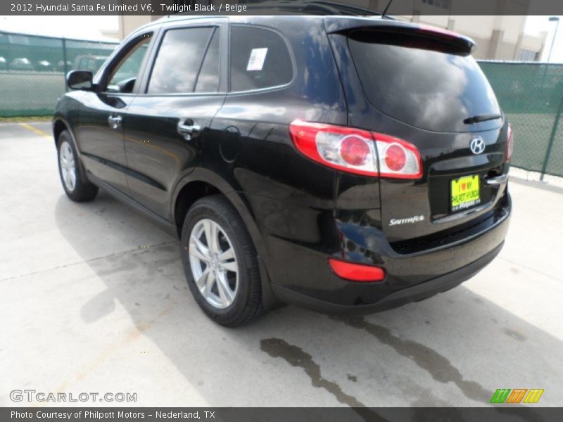 Twilight Black / Beige 2012 Hyundai Santa Fe Limited V6