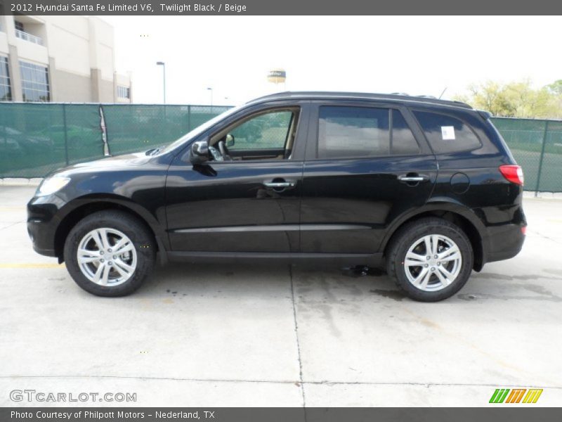 Twilight Black / Beige 2012 Hyundai Santa Fe Limited V6