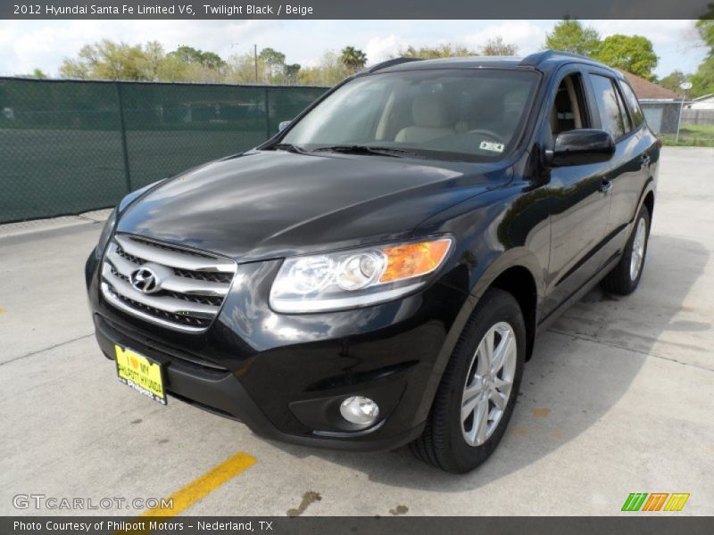 Twilight Black / Beige 2012 Hyundai Santa Fe Limited V6