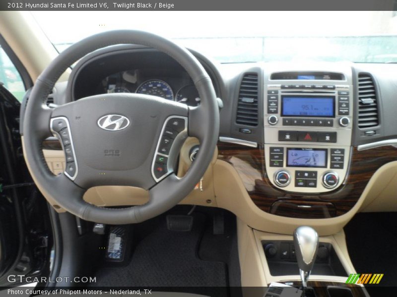 Twilight Black / Beige 2012 Hyundai Santa Fe Limited V6
