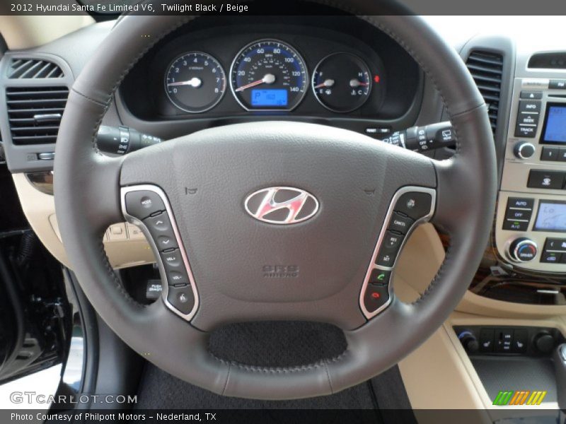 Twilight Black / Beige 2012 Hyundai Santa Fe Limited V6