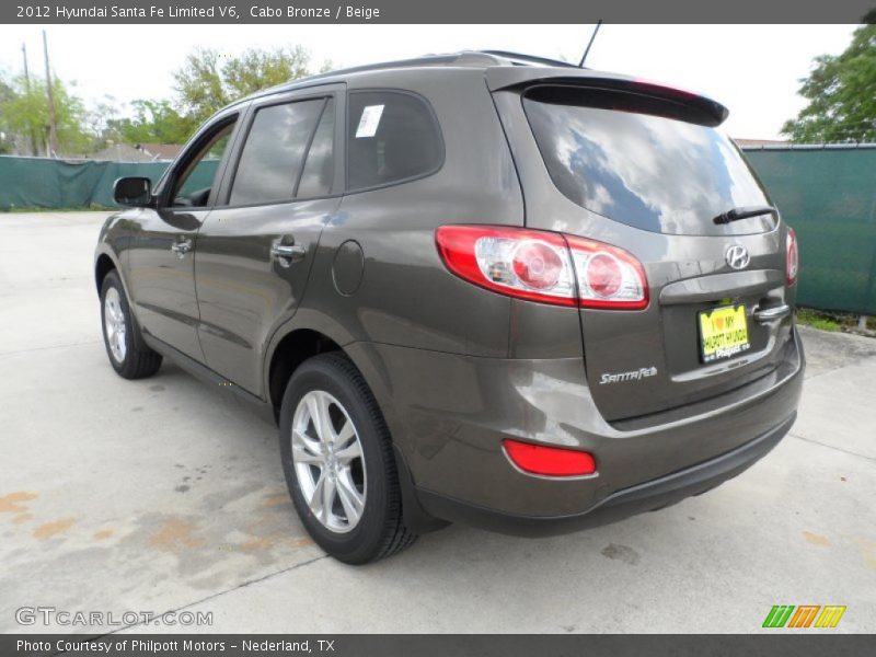 Cabo Bronze / Beige 2012 Hyundai Santa Fe Limited V6