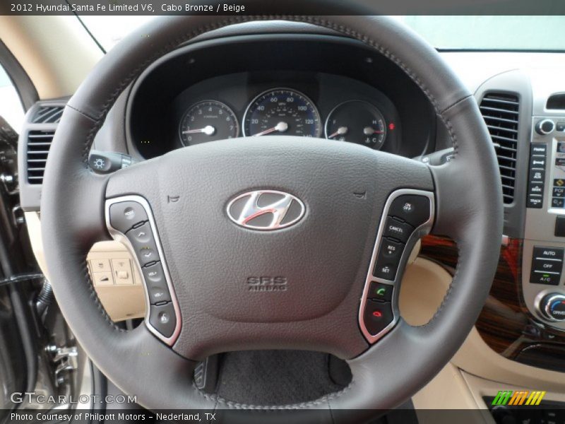 Cabo Bronze / Beige 2012 Hyundai Santa Fe Limited V6