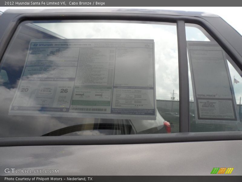 Cabo Bronze / Beige 2012 Hyundai Santa Fe Limited V6