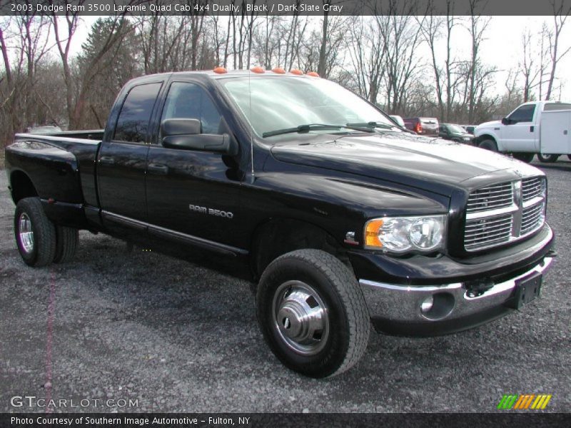 Front 3/4 View of 2003 Ram 3500 Laramie Quad Cab 4x4 Dually