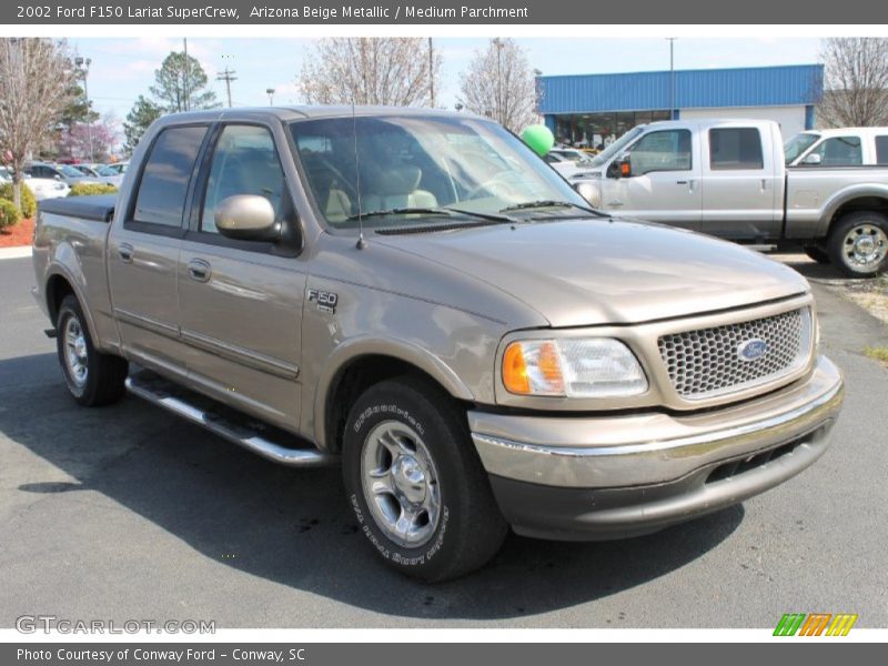 Arizona Beige Metallic / Medium Parchment 2002 Ford F150 Lariat SuperCrew