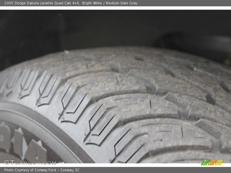 Bright White / Medium Slate Gray 2005 Dodge Dakota Laramie Quad Cab 4x4