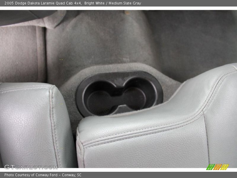 Bright White / Medium Slate Gray 2005 Dodge Dakota Laramie Quad Cab 4x4