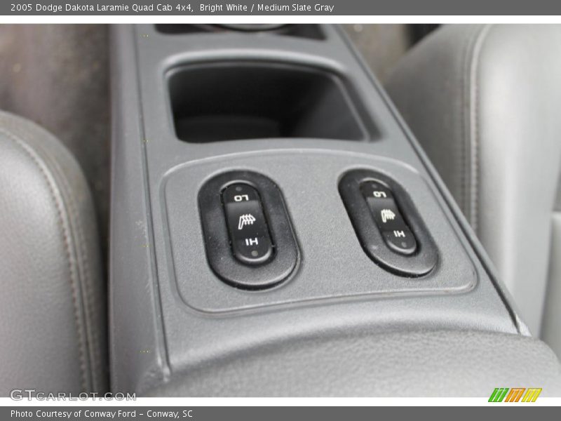 Bright White / Medium Slate Gray 2005 Dodge Dakota Laramie Quad Cab 4x4