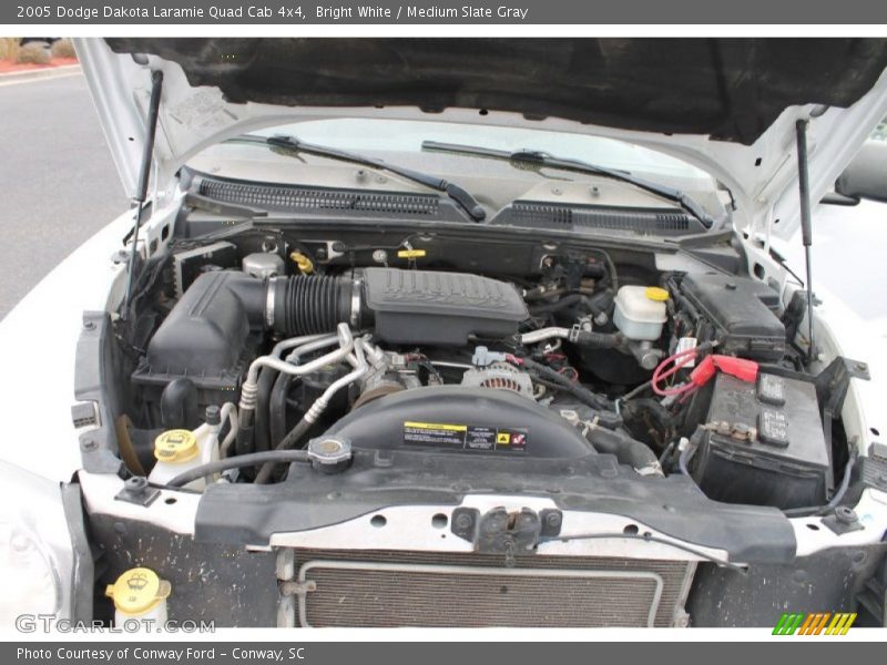 Bright White / Medium Slate Gray 2005 Dodge Dakota Laramie Quad Cab 4x4