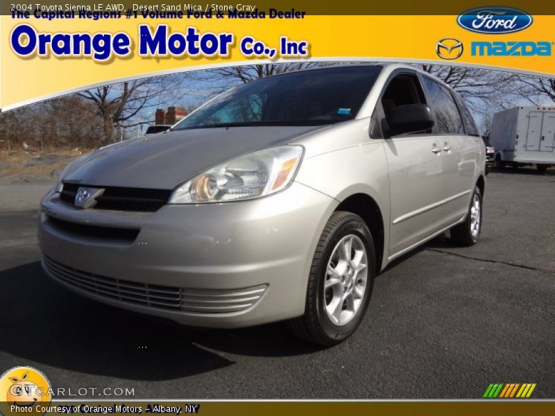 Desert Sand Mica / Stone Gray 2004 Toyota Sienna LE AWD