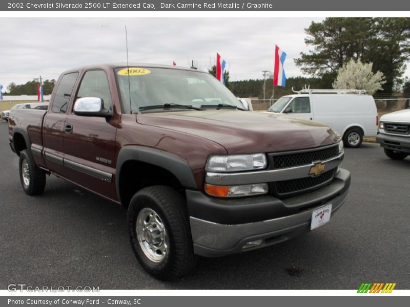 Dark Carmine Red Metallic / Graphite 2002 Chevrolet Silverado 2500 LT Extended Cab
