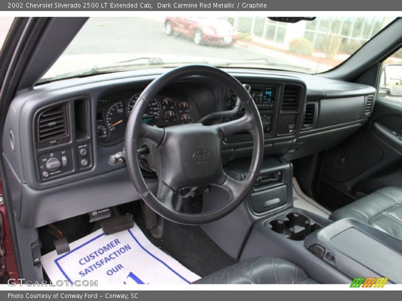 Dark Carmine Red Metallic / Graphite 2002 Chevrolet Silverado 2500 LT Extended Cab