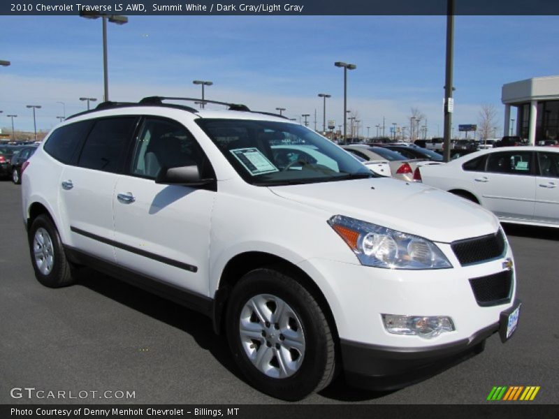 Summit White / Dark Gray/Light Gray 2010 Chevrolet Traverse LS AWD