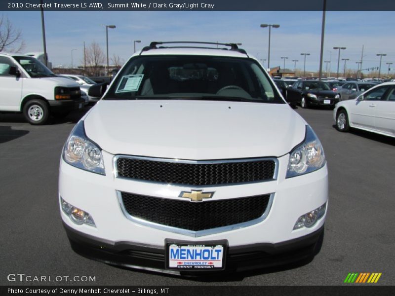 Summit White / Dark Gray/Light Gray 2010 Chevrolet Traverse LS AWD