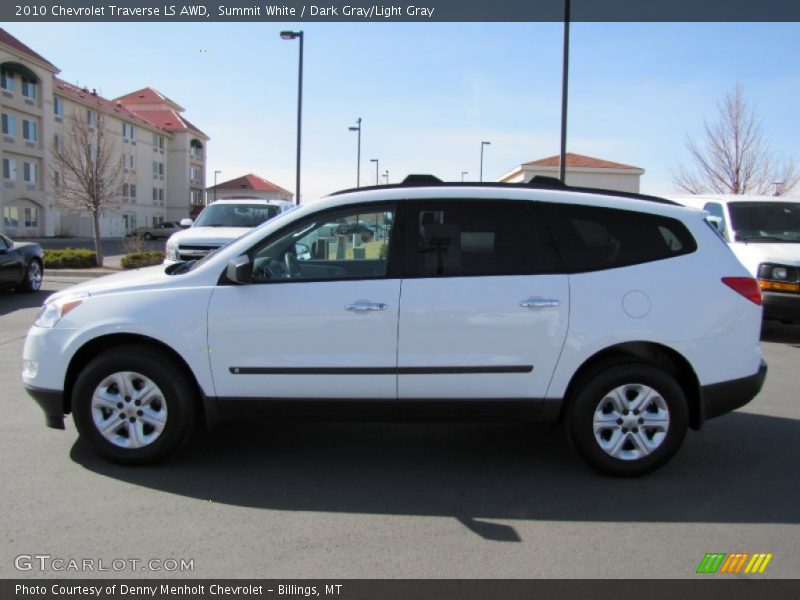 Summit White / Dark Gray/Light Gray 2010 Chevrolet Traverse LS AWD