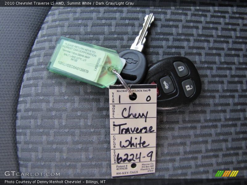 Summit White / Dark Gray/Light Gray 2010 Chevrolet Traverse LS AWD
