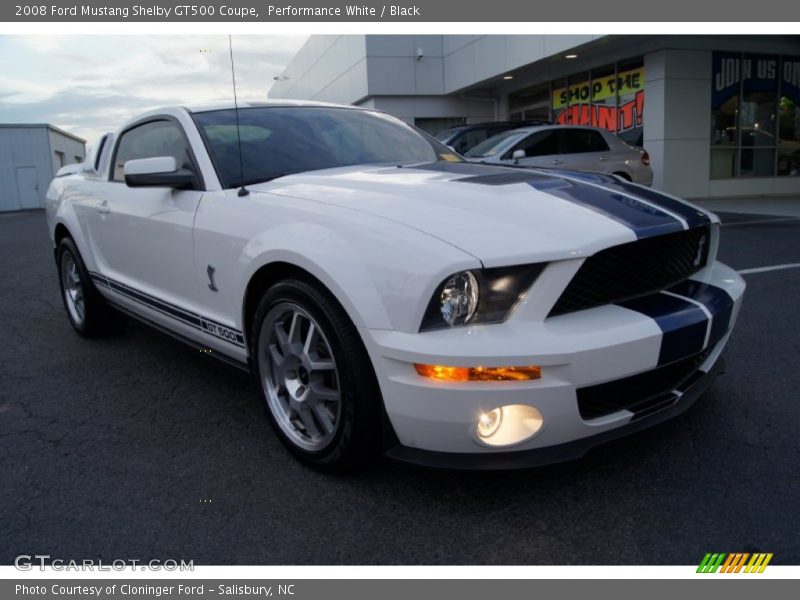 Performance White / Black 2008 Ford Mustang Shelby GT500 Coupe