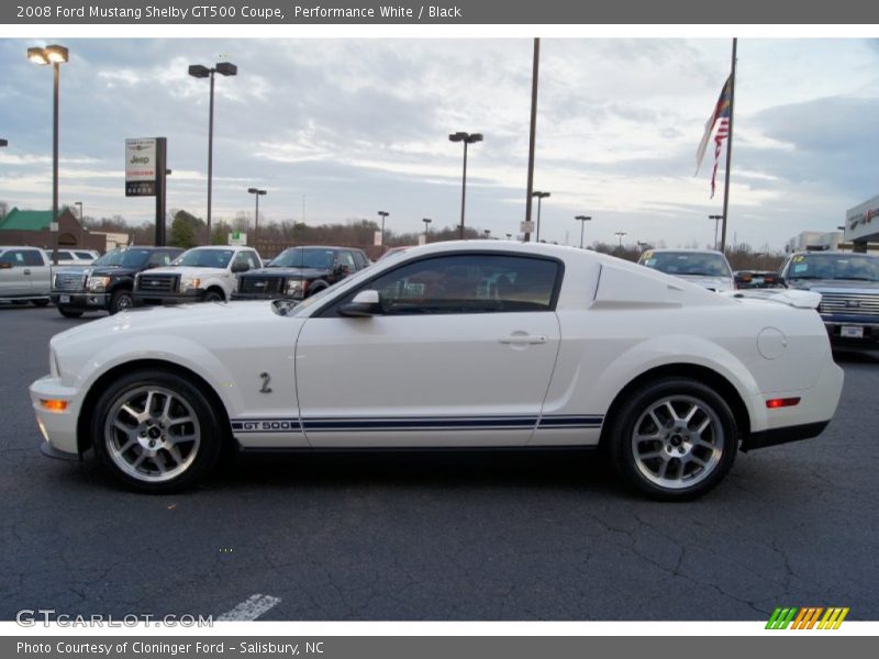 Performance White / Black 2008 Ford Mustang Shelby GT500 Coupe
