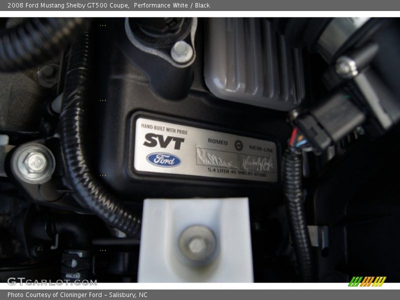Performance White / Black 2008 Ford Mustang Shelby GT500 Coupe