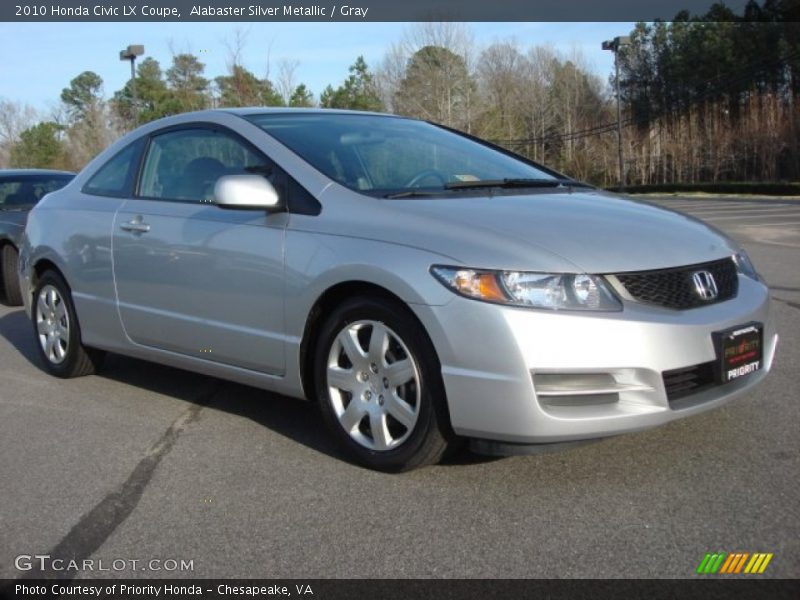 Alabaster Silver Metallic / Gray 2010 Honda Civic LX Coupe