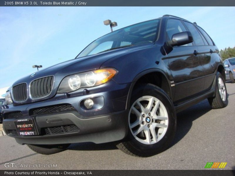 Toledo Blue Metallic / Grey 2005 BMW X5 3.0i