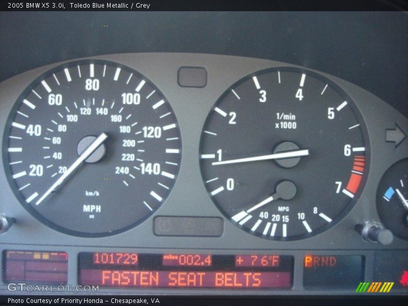 Toledo Blue Metallic / Grey 2005 BMW X5 3.0i