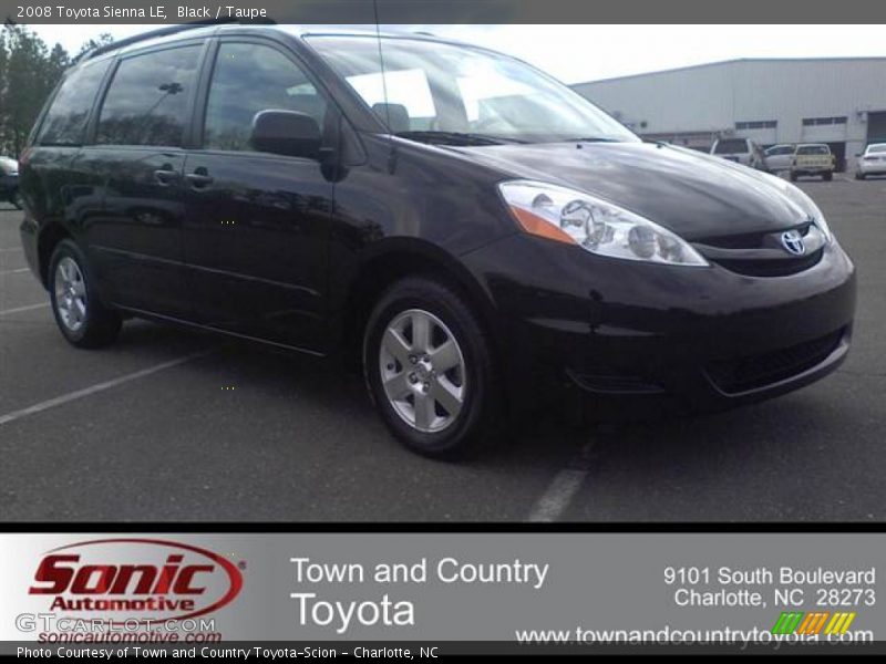 Black / Taupe 2008 Toyota Sienna LE