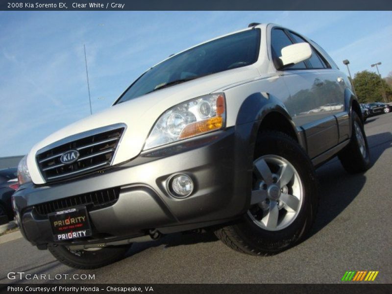 Clear White / Gray 2008 Kia Sorento EX