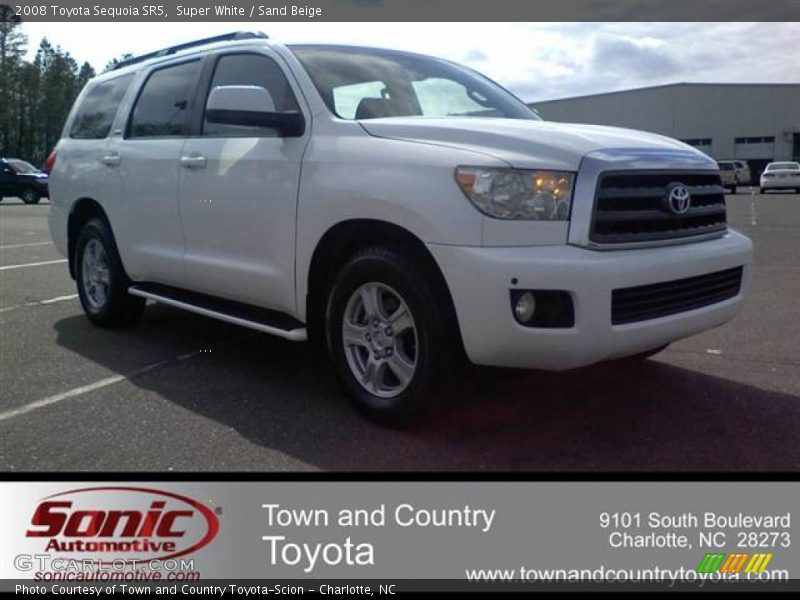 Super White / Sand Beige 2008 Toyota Sequoia SR5