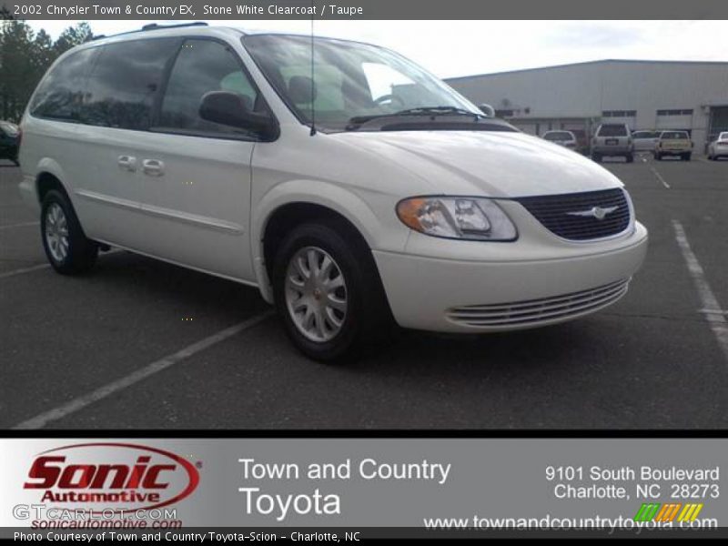 Stone White Clearcoat / Taupe 2002 Chrysler Town & Country EX