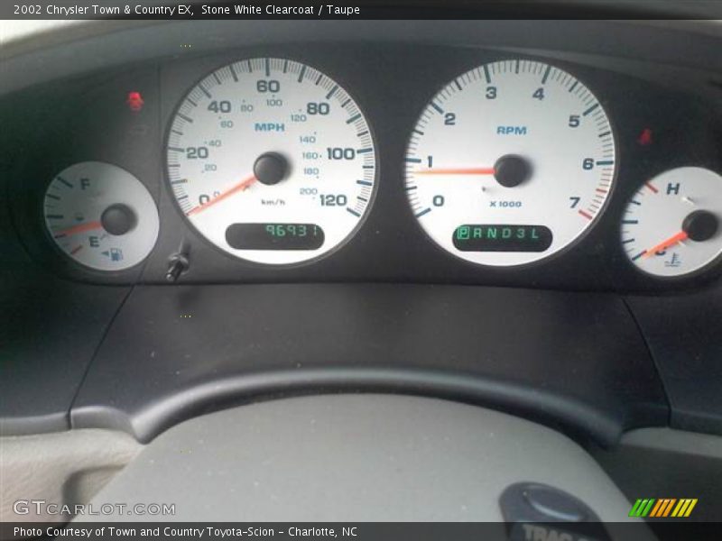 Stone White Clearcoat / Taupe 2002 Chrysler Town & Country EX