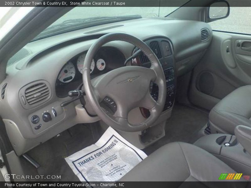 Stone White Clearcoat / Taupe 2002 Chrysler Town & Country EX