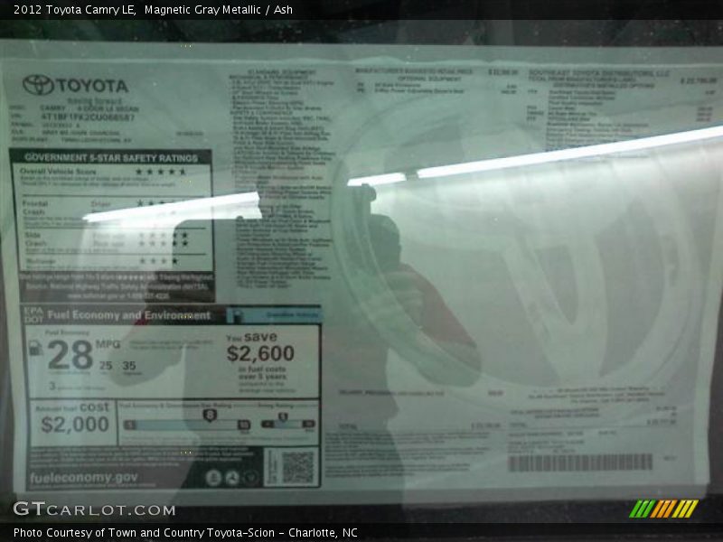 Magnetic Gray Metallic / Ash 2012 Toyota Camry LE