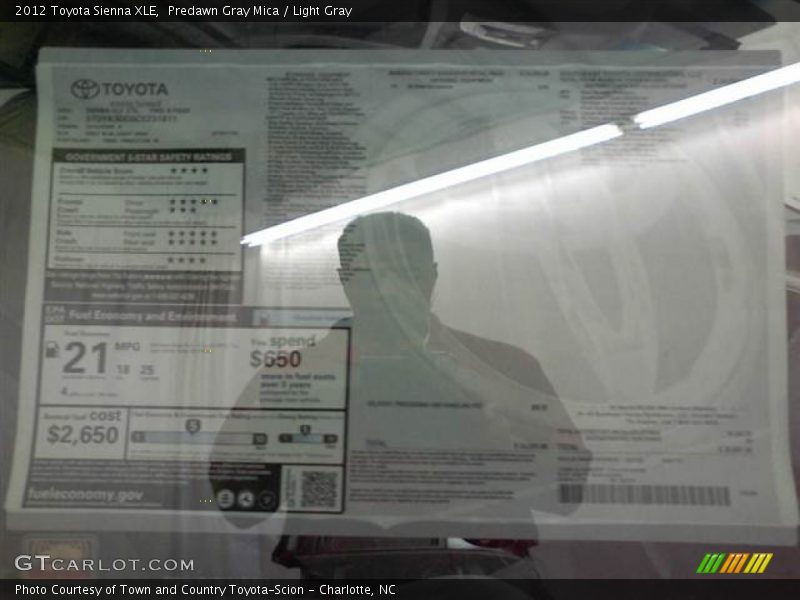 Predawn Gray Mica / Light Gray 2012 Toyota Sienna XLE