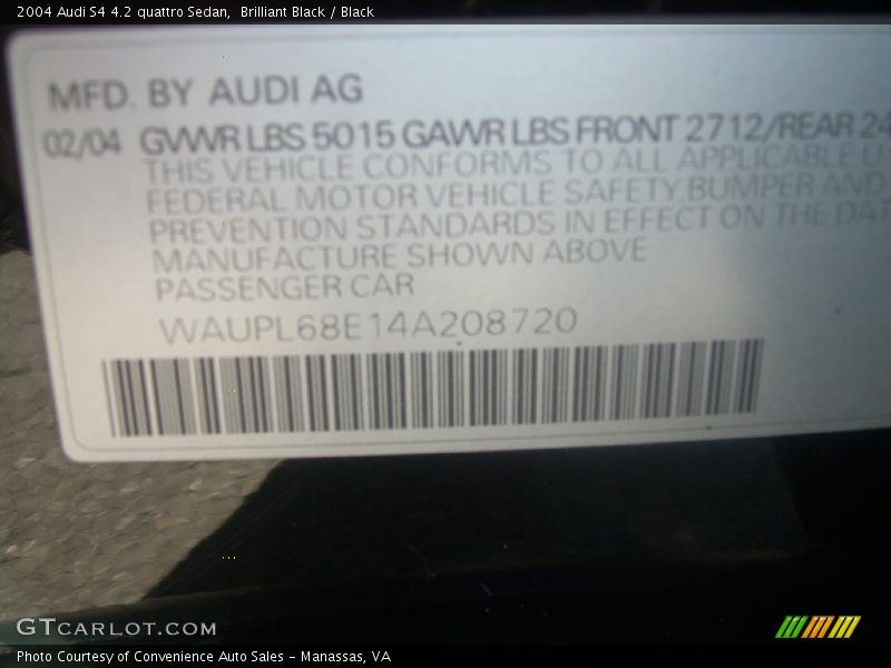 Brilliant Black / Black 2004 Audi S4 4.2 quattro Sedan