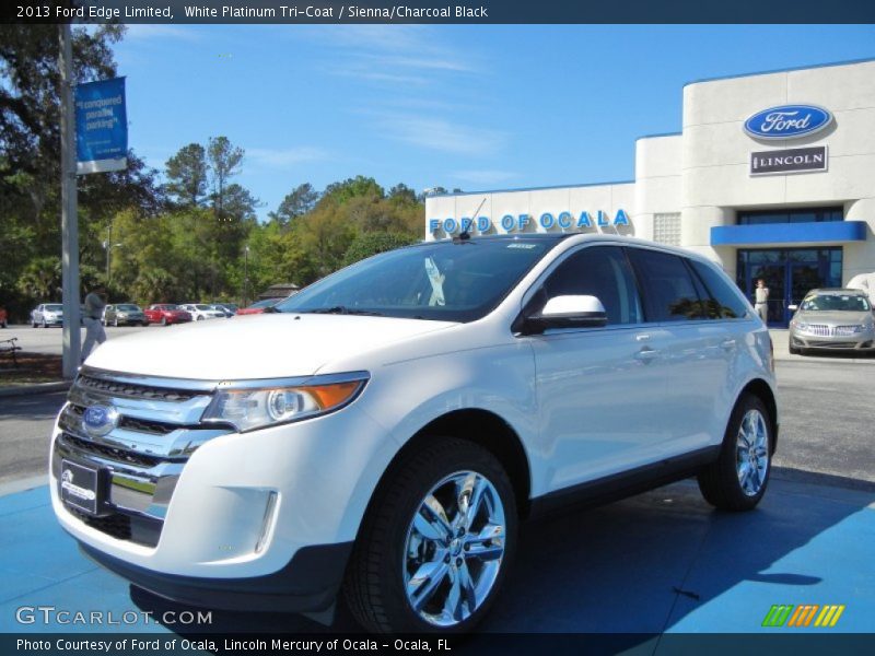 White Platinum Tri-Coat / Sienna/Charcoal Black 2013 Ford Edge Limited