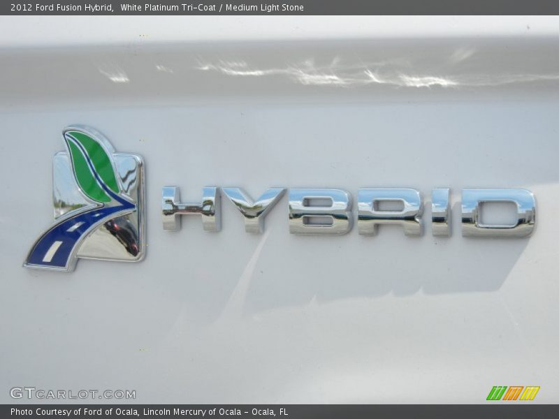 White Platinum Tri-Coat / Medium Light Stone 2012 Ford Fusion Hybrid