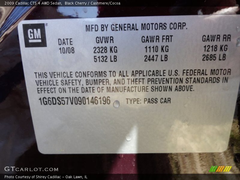 Black Cherry / Cashmere/Cocoa 2009 Cadillac CTS 4 AWD Sedan