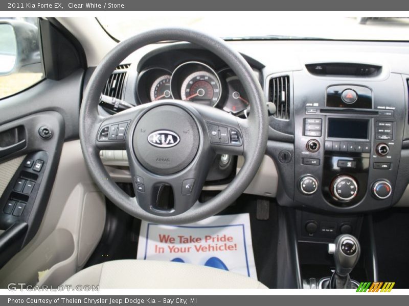 Clear White / Stone 2011 Kia Forte EX