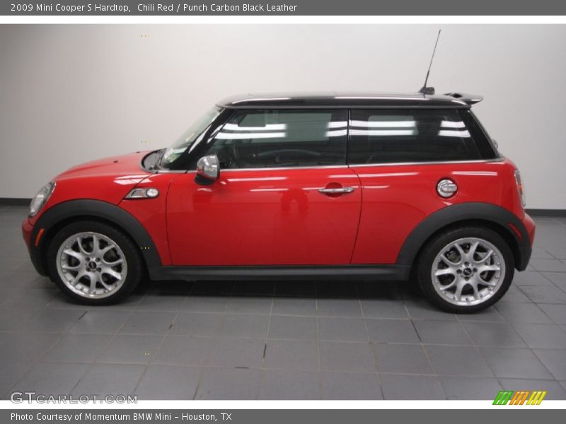 Chili Red / Punch Carbon Black Leather 2009 Mini Cooper S Hardtop