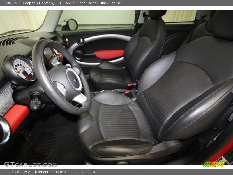 Chili Red / Punch Carbon Black Leather 2009 Mini Cooper S Hardtop