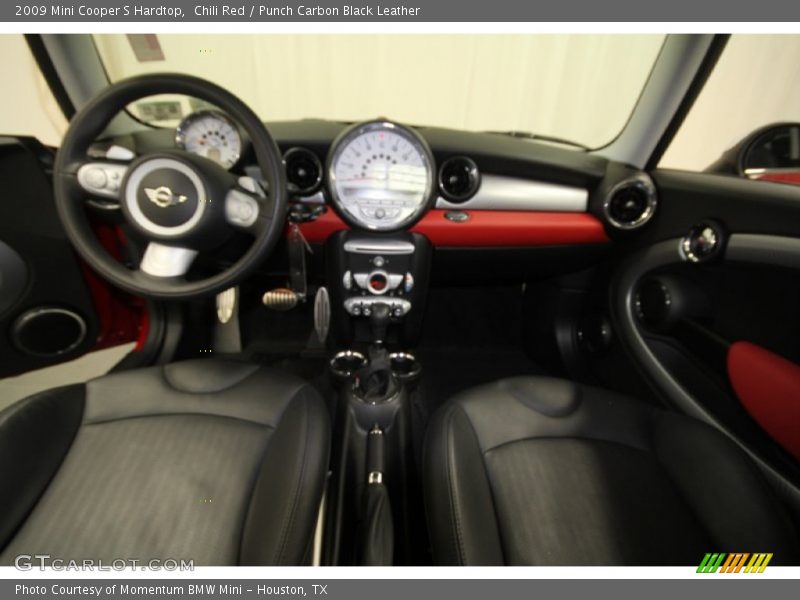 Chili Red / Punch Carbon Black Leather 2009 Mini Cooper S Hardtop