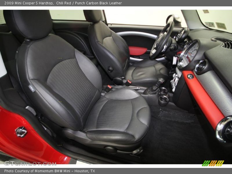 Chili Red / Punch Carbon Black Leather 2009 Mini Cooper S Hardtop