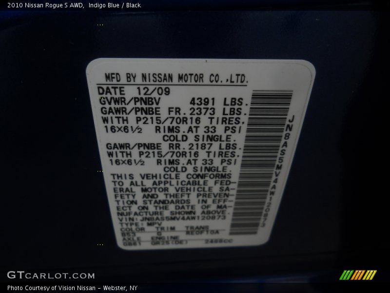 Indigo Blue / Black 2010 Nissan Rogue S AWD